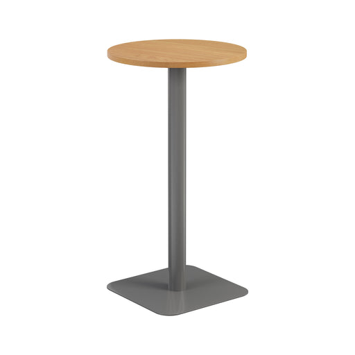Pedestal base High Table 600mm Diameter - Oak/Black WORKSTATIONS TC Group Oak Silver 
