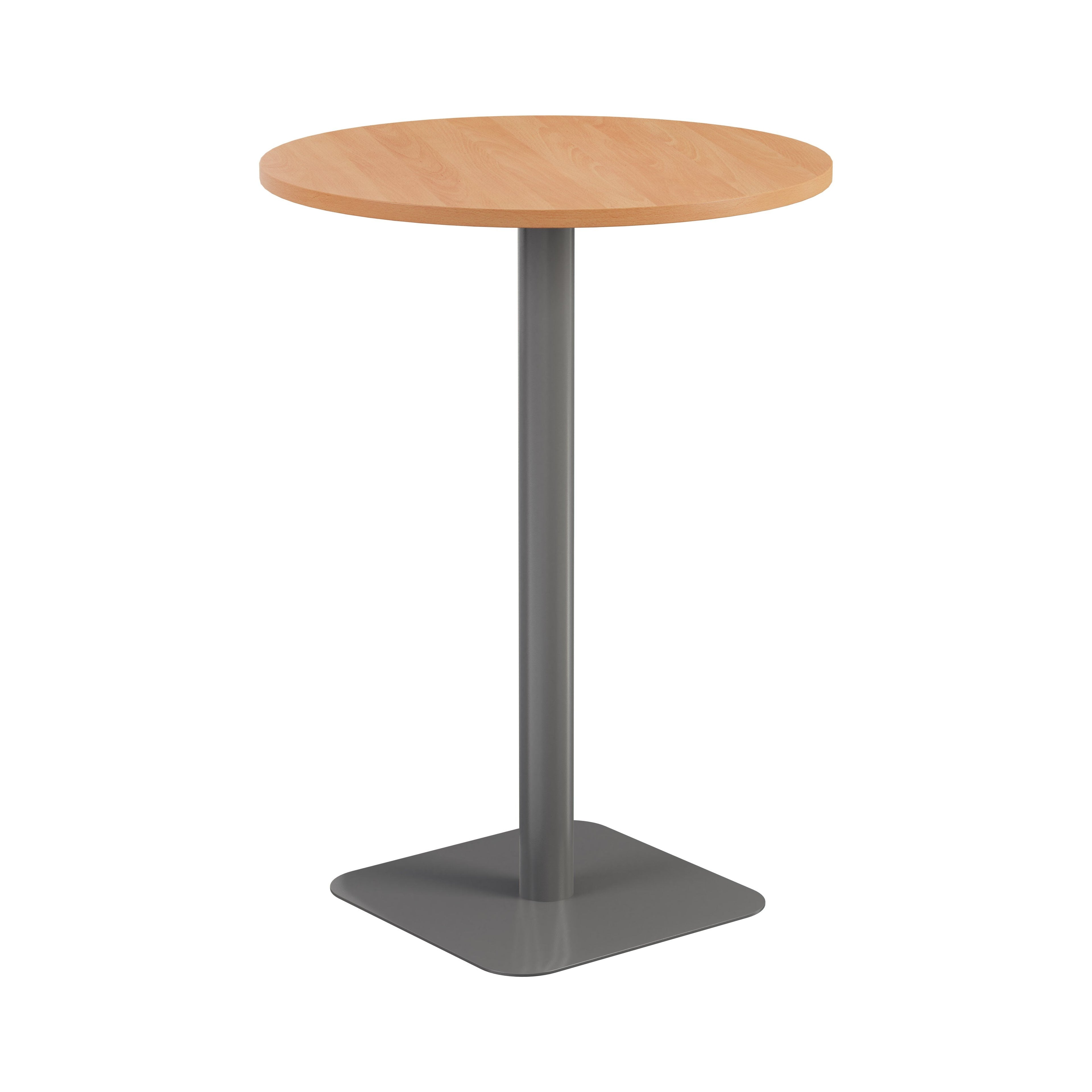 Pedestal base High Table 800mm diameter White/White WORKSTATIONS TC Group Beech Silver 