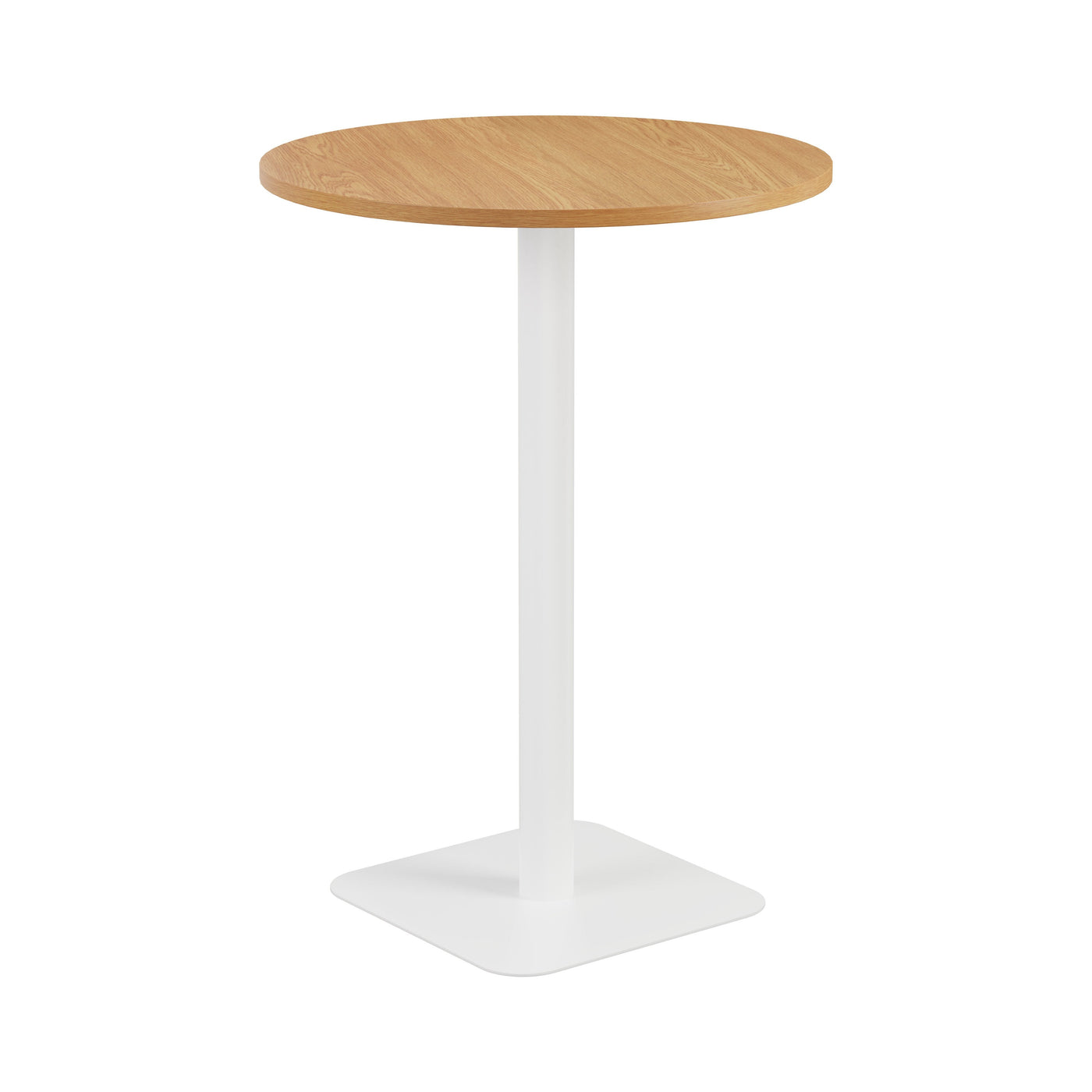 Pedestal base High Table 800mm diameter White/White WORKSTATIONS TC Group Oak White 
