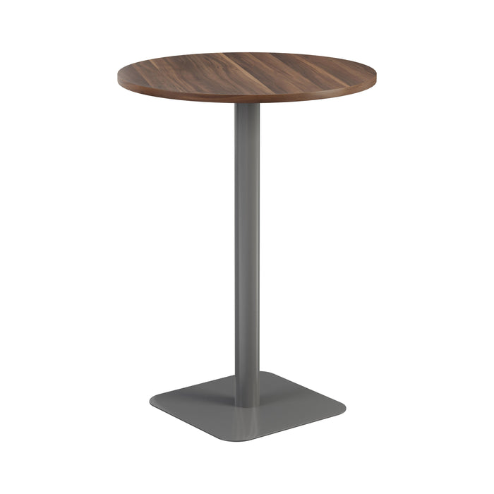 Pedestal base High Table 800mm diameter White/White WORKSTATIONS TC Group Walnut Silver 