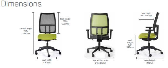 Pepi Mesh task chair with balance mechanism Task Seating Nomique 