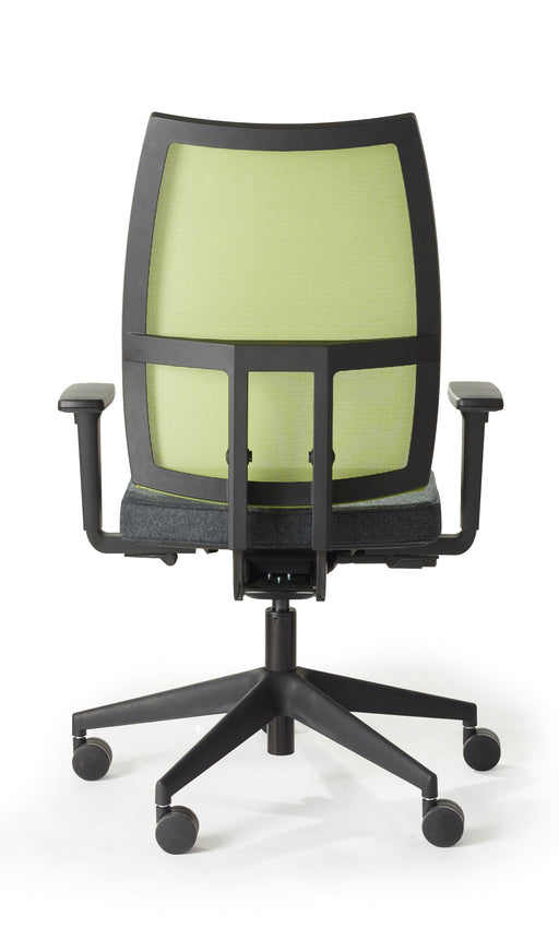 Pepi Mesh task chair with balance mechanism Task Seating Nomique Green Mesh No Arms Black