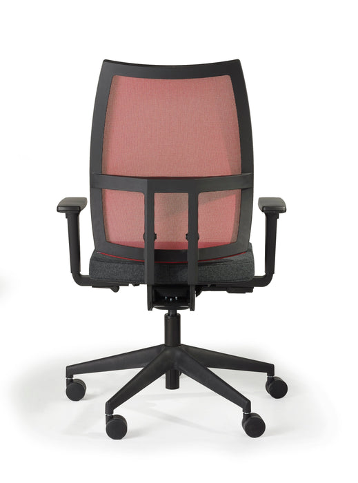 Pepi Mesh task chair with balance mechanism Task Seating Nomique Red Mesh No Arms Black