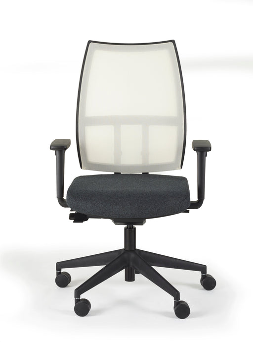 Pepi Mesh task chair with balance mechanism Task Seating Nomique White Mesh No Arms Black
