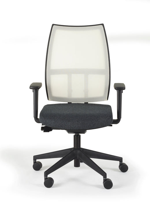 Pepi Mesh task chair with balance mechanism Task Seating Nomique White Mesh No Arms Black