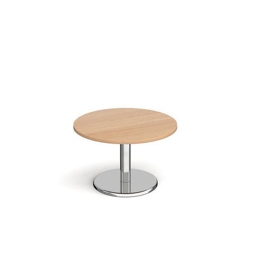 Pisa circular coffee table with round chrome base 800mm Tables Dams Beech 