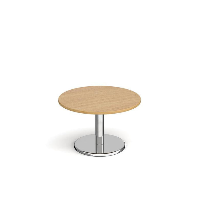 Pisa circular coffee table with round chrome base 800mm Tables Dams Oak 