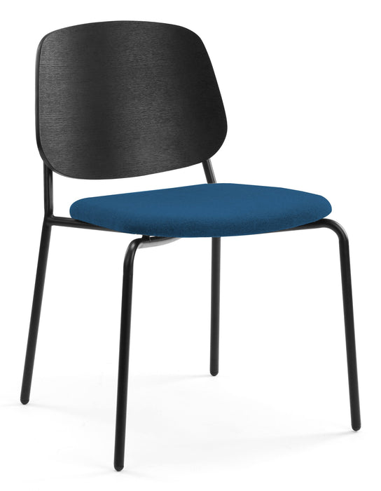 Platform Upholstered Side Chair meeting Workstories Blue CSE15 Black Ash 