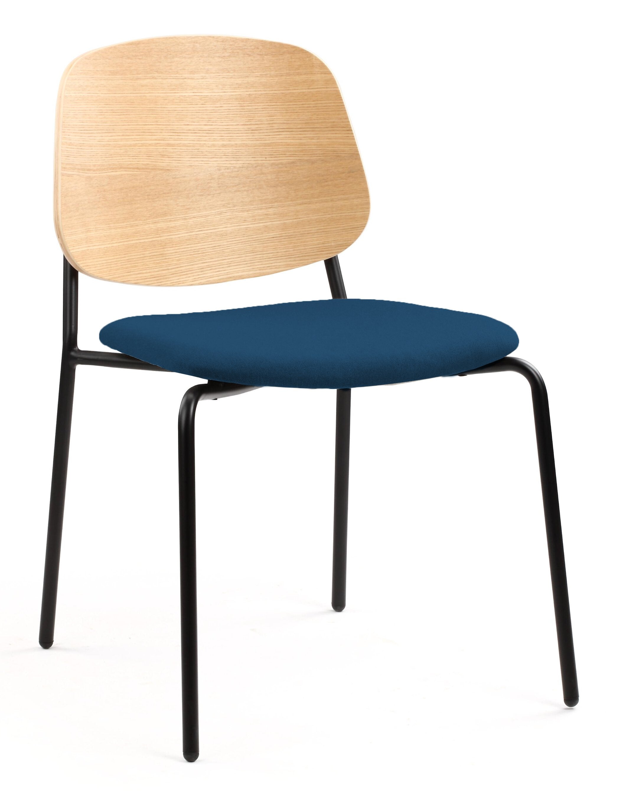 Platform Upholstered Side Chair meeting Workstories Blue CSE15 Natural 