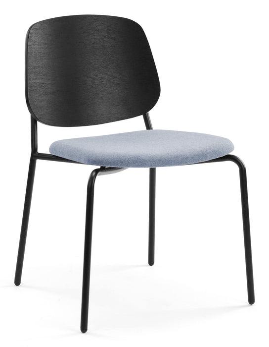 Platform Upholstered Side Chair meeting Workstories Blue Grey CSE39 Black Ash 