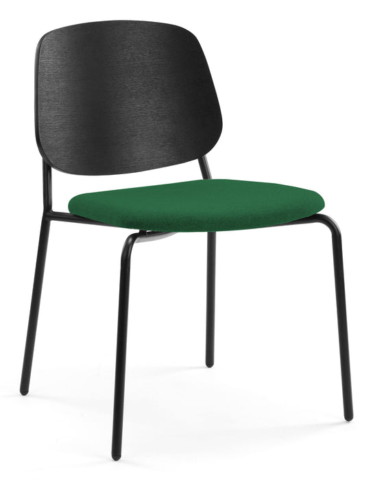 Platform Upholstered Side Chair meeting Workstories Dark Green CSE35 Black Ash 