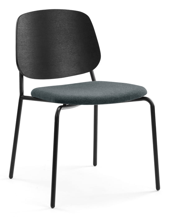 Platform Upholstered Side Chair meeting Workstories Green Grey CSE44 Black Ash 