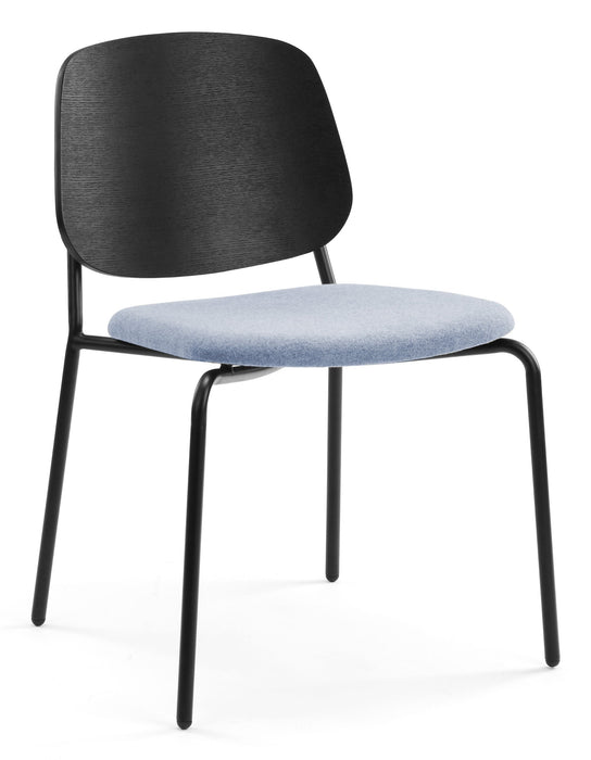 Platform Upholstered Side Chair meeting Workstories Grey CSE38 Black Ash 