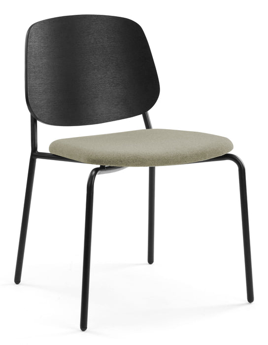 Platform Upholstered Side Chair meeting Workstories Khaki Green CSE45 Black Ash 