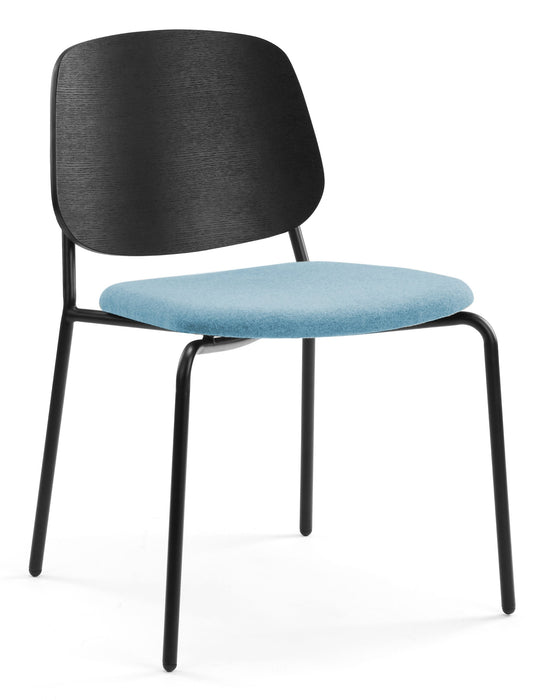 Platform Upholstered Side Chair meeting Workstories Light Blue CSE20 Black Ash 