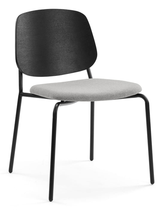 Platform Upholstered Side Chair meeting Workstories Light Grey CSE46 Black Ash 