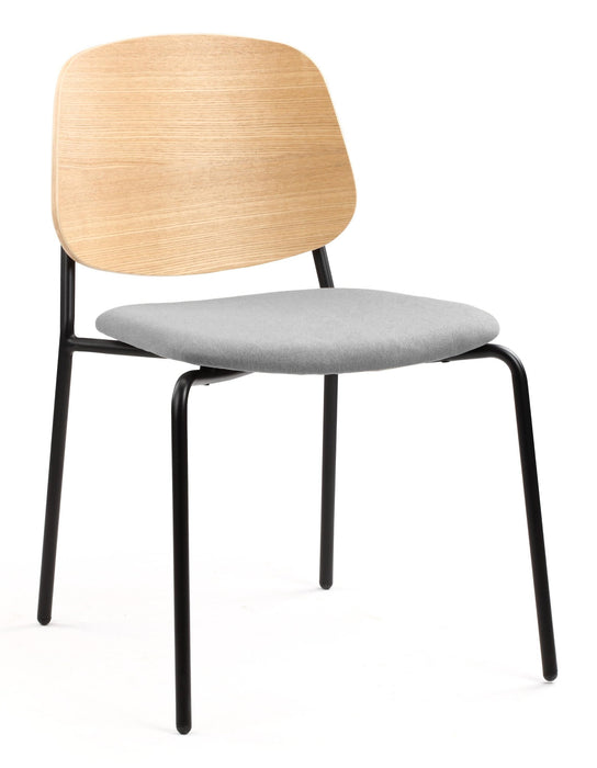 Platform Upholstered Side Chair meeting Workstories Light Grey CSE46 Natural 