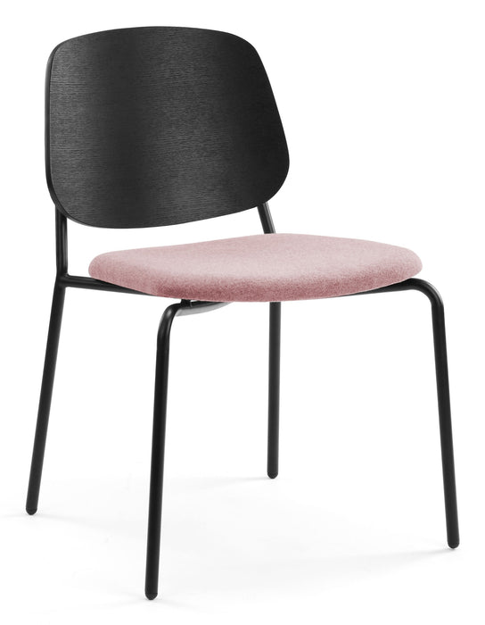Platform Upholstered Side Chair meeting Workstories Light Pink CSE19 Black Ash 