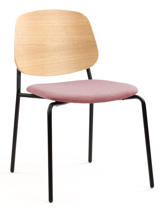 Platform Upholstered Side Chair meeting Workstories Light Pink CSE19 Natural 