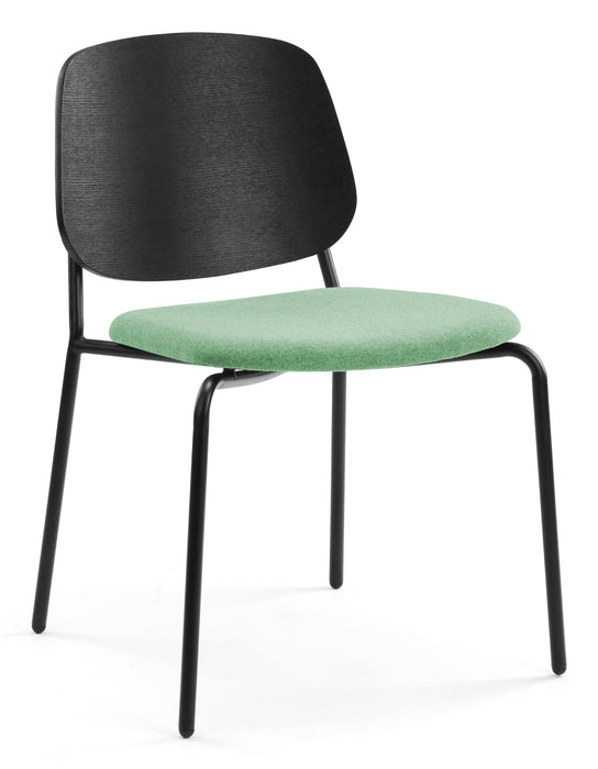 Platform Upholstered Side Chair meeting Workstories Mint Green CSE36 Black Ash 