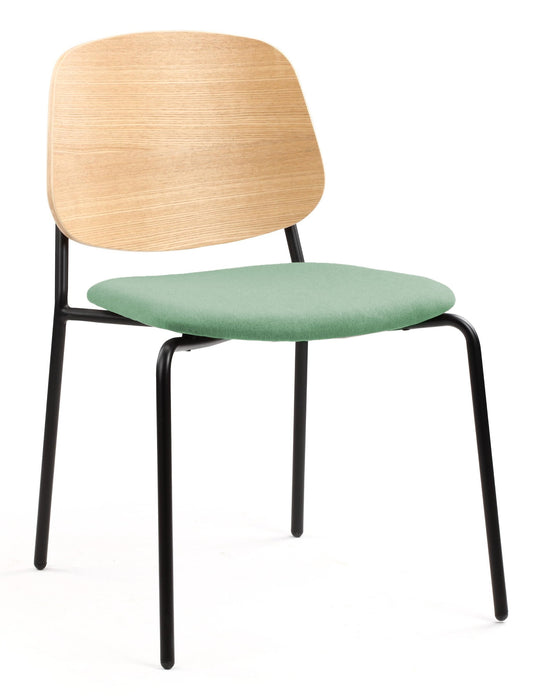 Platform Upholstered Side Chair meeting Workstories Mint Green CSE36 Natural 