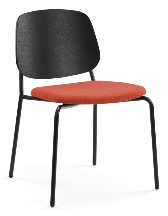 Platform Upholstered Side Chair meeting Workstories Orange CSE29 Black Ash 