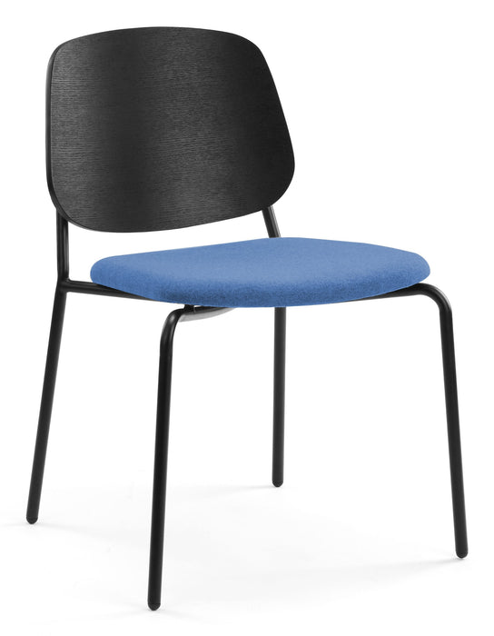 Platform Upholstered Side Chair meeting Workstories Pale Blue CSE08 Black Ash 