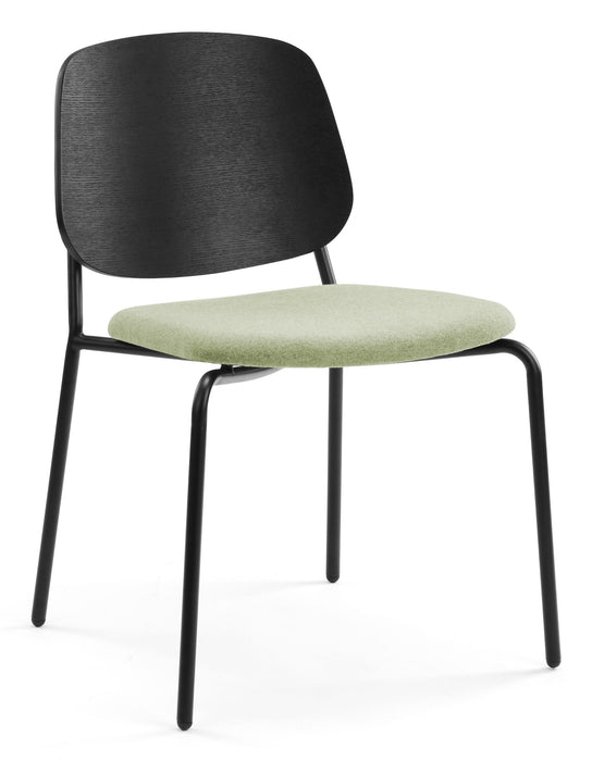Platform Upholstered Side Chair meeting Workstories Pale Green CSE33 Black Ash 