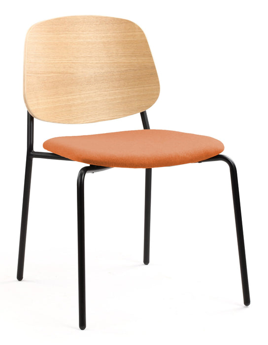 Platform Upholstered Side Chair meeting Workstories Pastel Orange CSE25 Natural 