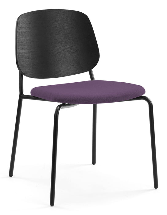 Platform Upholstered Side Chair meeting Workstories Purple CSE09 Black Ash 