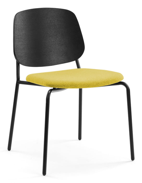 Platform Upholstered Side Chair meeting Workstories Yellow CSE03 Black Ash 
