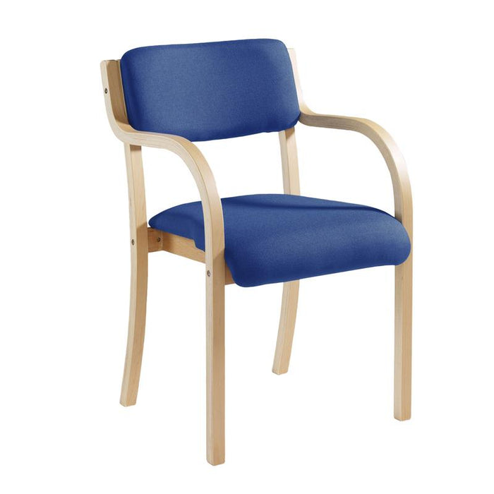 Prague wooden conference chair with double arms Seating Dams Blue 