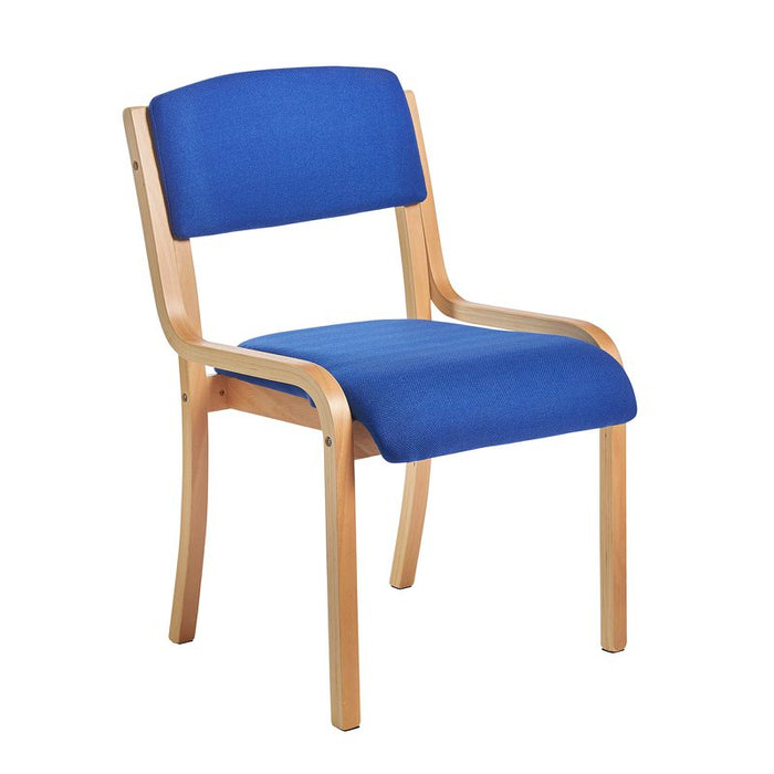 Prague wooden conference chair with no arms Seating Dams Blue 