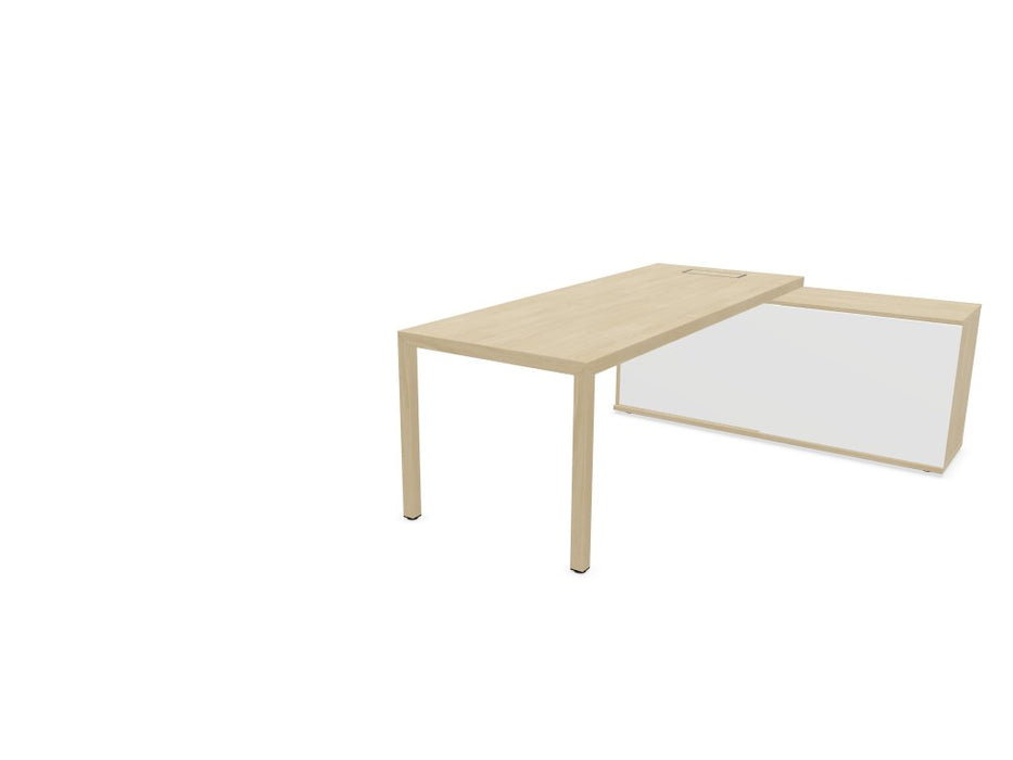 Prisma Individual Desk with supporting credenza Bench Desk Actiu Right Light Oak/Light Oak/White 