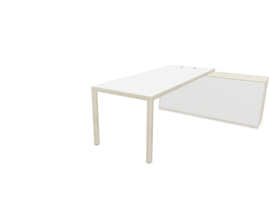 Prisma Individual Desk with supporting credenza Bench Desk Actiu Right White/Lime Oak/White 