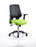 Relay Task Operator Chair Task and Operator Dynamic Office Solutions Black Bespoke Myrrh Green With Folding Arms