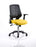 Relay Task Operator Chair Task and Operator Dynamic Office Solutions Black Bespoke Senna Yellow With Folding Arms