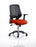 Relay Task Operator Chair Task and Operator Dynamic Office Solutions Black Bespoke Tabasco Orange With Folding Arms