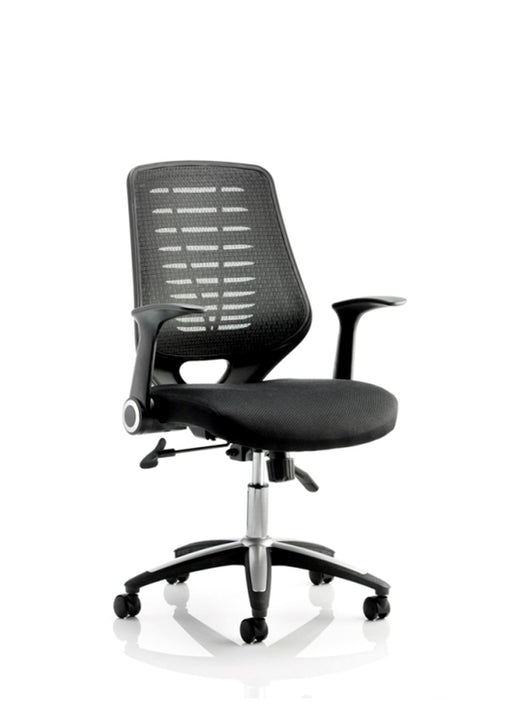 Relay Task Operator Chair Task and Operator Dynamic Office Solutions Black Black Airmesh With Folding Arms