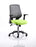 Relay Task Operator Chair Task and Operator Dynamic Office Solutions Silver Bespoke Myrrh Green With Folding Arms