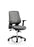 Relay Task Operator Chair Task and Operator Dynamic Office Solutions Silver Black Leather With Folding Arms