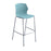 Roscoe high stool with chrome legs and plastic shell Seating Dams Ice Blue 