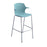 Roscoe high stool with chrome legs and plastic shell with arms Seating Dams Ice Blue 