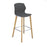 Roscoe high stool with natural oak legs and plastic shell Seating Dams Charcoal Grey 