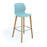 Roscoe high stool with natural oak legs and plastic shell Seating Dams Ice Blue 