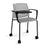 Santana 4 leg mobile chair with plastic seat and perforated back, with arms and writing tablet Seating Families Dams Grey Black 