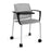 Santana 4 leg mobile chair with plastic seat and perforated back, with arms and writing tablet Seating Families Dams Grey Grey 