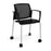 Santana 4 leg mobile chair with plastic seat and perforated back, with castors and fixed arms Seating Families Dams Black Grey 