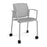 Santana 4 leg mobile chair with plastic seat and perforated back, with castors and fixed arms Seating Families Dams Grey Chrome 