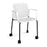 Santana 4 leg mobile chair with plastic seat and perforated back, with castors and fixed arms Seating Families Dams White Black 